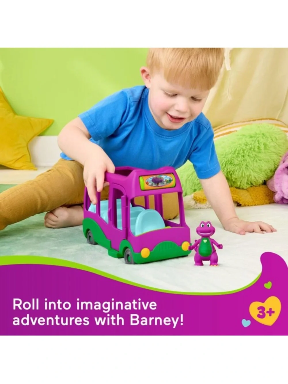 Fisher-Price Barney's World Adventure Bus Push-Along Toy & Barney Figure